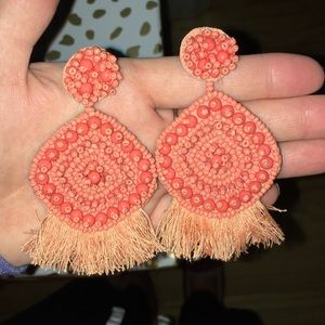Beaded orange earrings